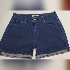 Levi's Red Tab Dark Blue Jean Shorts for Women With Cuff. Sz 14